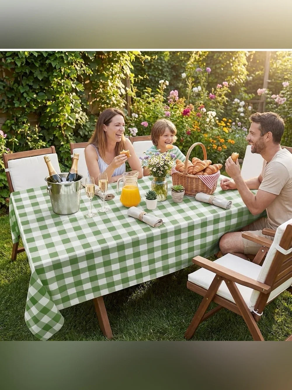 Softalker Gingham Checkered Tablecloth Rectangle